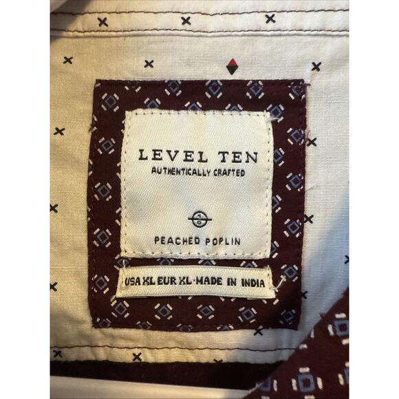 Level Ten Men’s XL Retro Preppy Short Sleeve Button Down Shirt Business Office - Picture 6 of 11